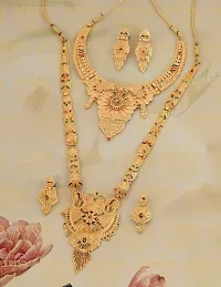 Stylish Golden Brass Jewellery Set For Women Pair Of 2-thumb1