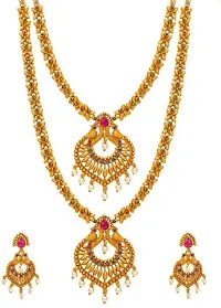 Stylish Multicoloured Brass Jewellery Set For Women Pair Of 2-thumb1