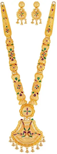 SAGY Traditional Jewellery Gold Plated Set for Women (Golden)