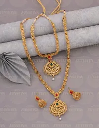 Stylish Golden Brass Jewellery Set For Women Pair Of 2-thumb2