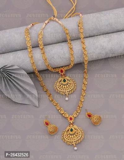 Stylish Golden Brass Jewellery Set For Women Pair Of 2-thumb3