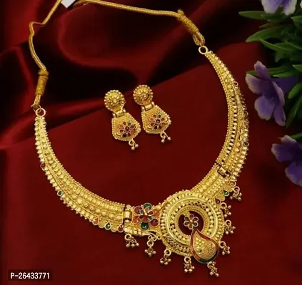 Stylish Multicoloured Brass Jewellery Set For Women-thumb0