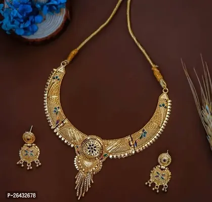 Stylish Golden Alloy Jewellery Set For Women-thumb3
