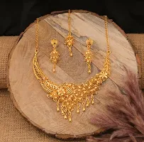 Stylish Golden Brass Jewellery Set For Women-thumb3