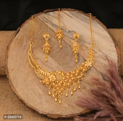 Stylish Golden Brass Jewellery Set For Women-thumb4