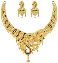 Stylish Multicoloured Brass Jewellery Set For Women-thumb3