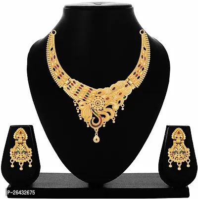 Stylish Multicoloured Brass Jewellery Set For Women-thumb0