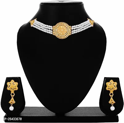 Stylish White Alloy Jewellery Set For Women-thumb0