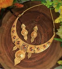 Stylish Golden Brass Jewellery Set For Women Pair Of 2-thumb1