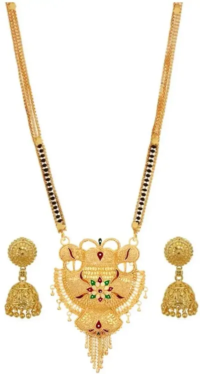 SAGY Combo Of Gold Plated Mangalsutra Jewelry Set For Women For Women (Y-MOL 20Z)
