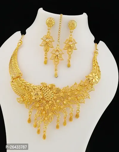 Stylish Golden Brass Jewellery Set For Women Pair Of 2