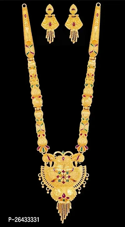 Stylish Golden Brass Jewellery Set For Women Pair Of 2-thumb3