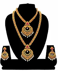 Stylish Golden Brass Jewellery Set For Women Pair Of 2-thumb2