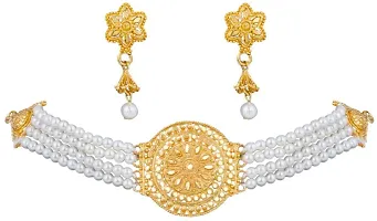 Stylish White Alloy Jewellery Set For Women-thumb1