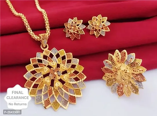 Stylish Golden Alloy Jewellery Set For Women