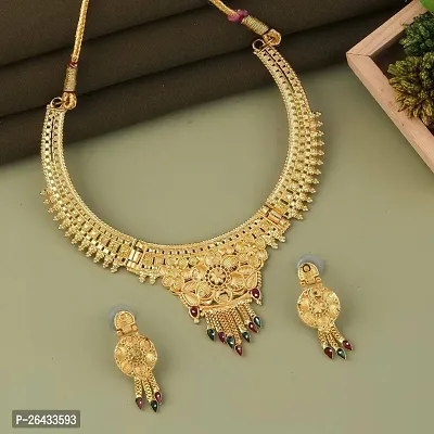 Stylish Golden Alloy Jewellery Set For Women-thumb0