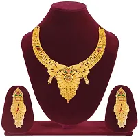 Stylish Golden Brass Jewellery Set For Women-thumb1