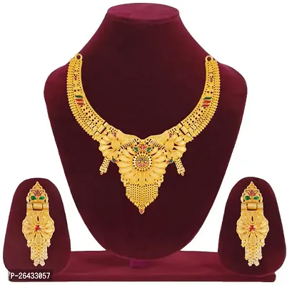 Stylish Golden Brass Jewellery Set For Women-thumb2