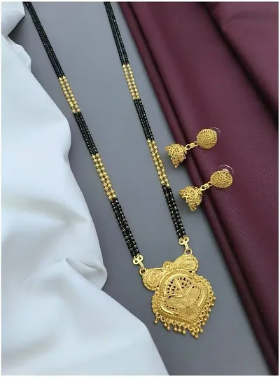 Gold Plated Brass Beads Mangalsutra Sets