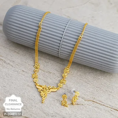 Stylish Golden Copper::Alloy Jewellery Set For Women