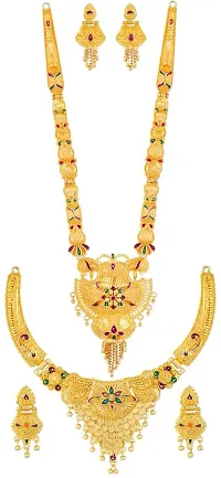 Stylish Golden Brass Jewellery Set For Women Pair Of 2-thumb1