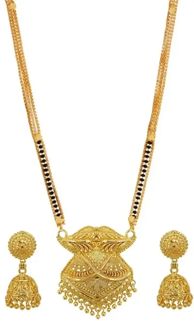 Traditional Alloy Golden Necklaces Set With Earrings