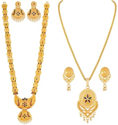 Stylish Brass Jewellery Set For Women Pair Of 2