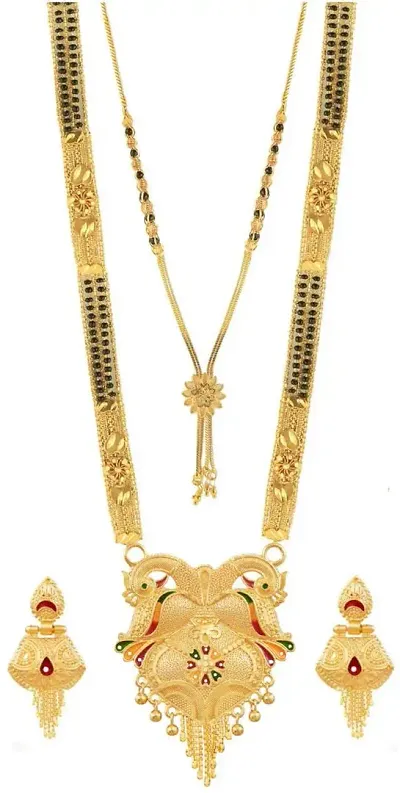 SAGY Traditional Combo Of Mangalsutra Jewellery Gold Plated Set for Women