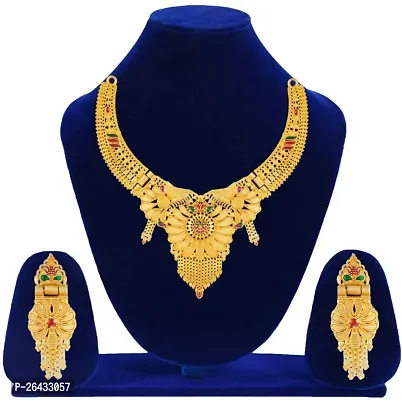 Stylish Golden Brass Jewellery Set For Women-thumb3