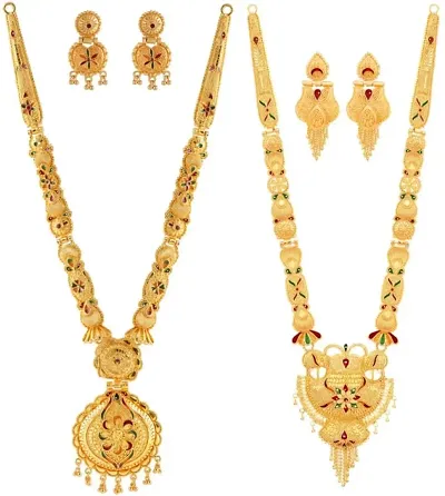 Stylish Brass Jewellery Set For Women Pair Of 2