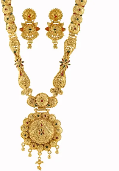 Gold Plated Alloy Meenakari South Jewellery Sets