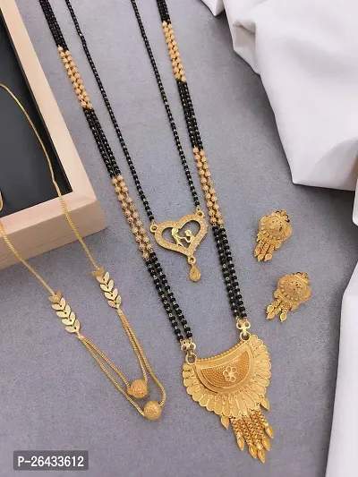 Stylish Golden Alloy Jewellery Set For Women Pair Of 4-thumb0