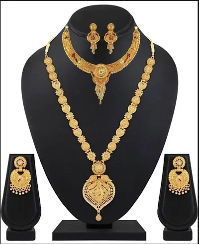 Stylish Brass Jewellery Set For Women Pair Of 2