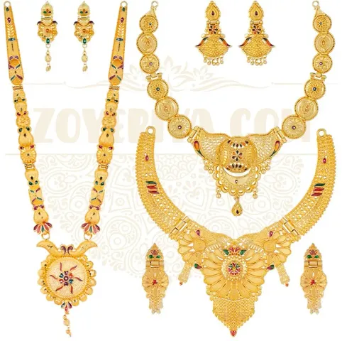 Stylish Brass Jewellery Set For Women Pair Of 3