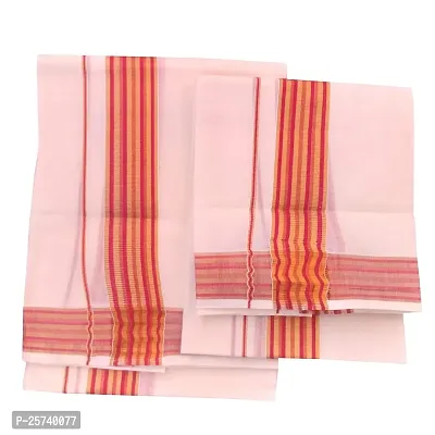 kerala saree set mundu 2x2 red gold 2 mtr, 2.5 mtr