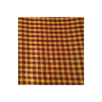 Unstitched Fabric for Kurta, Kurti, Blouse, Saree (Gold  Maroon Checkered)-thumb1