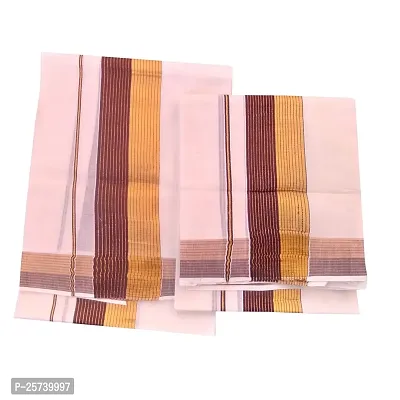 kerala saree set mundu 2x3 coffee gold 2 mtr, 2.5 mtr