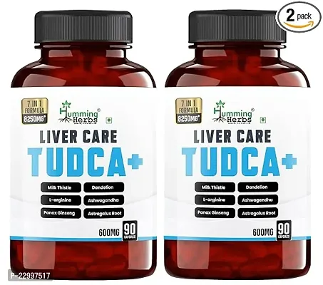 Humming Herbs LIVER CARE TUDCA 7 In 1 Formula Blend of Tudca L Arginine Milk Thistle Dandelion Ashwagandha Panax Ginseng Astragalus Root Pack of 2-thumb0