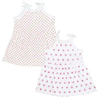 Butunu Polka Dot Printed New Born Baby Kids Girls Infant Cotton Shoulder Open Cut Sleeves Short Frock Dress Set Pack of 2 (Multi2, 9_Months)-thumb1