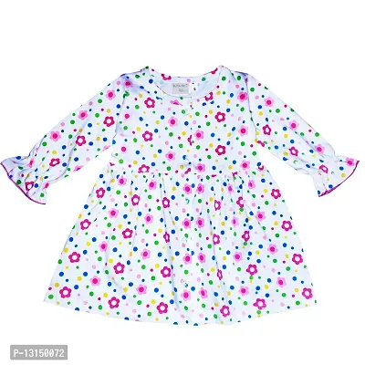 KIDEEZGUILD... Polka Dot Printed New Born Baby Kids Girls Infant Cotton Full Sleeves Sleeveless Short Frock Dress Set Pack of 2 (9-12 Months, COLOR3)-thumb3