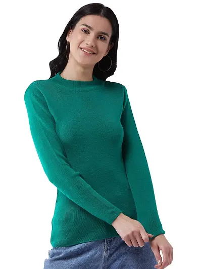 RVK Women Solid Super Soft Acrylic Pullover Sweater