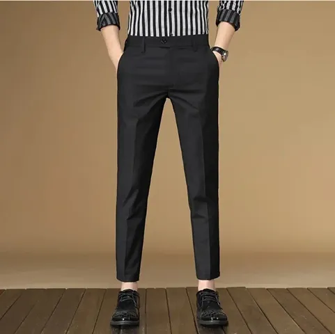 Men Mid Rise Formal Trouser