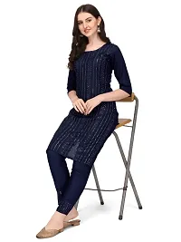 Trendy Designer Rayon Fabric Sequence Work Kurtis With PAnt-thumb3