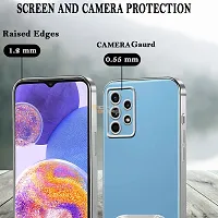 Richburg Back Cover For Samsung Galaxy A23 New CD Chrome Back Cover with Ring Logo Cut Pattern Electroplating Logo View | Slim Shockproof Cover Compatible with Samsung Galaxy A23 (Silver)-thumb3