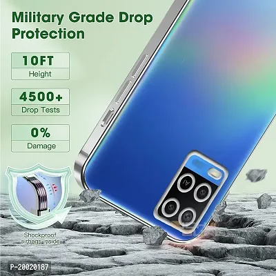 Richburg Back Cover For OppO A54 New CD Chrome Back Cover with Ring Logo Cut Pattern Electroplating Logo View | Slim Shockproof Cover Compatible with OppO A54 (Silver)-thumb4