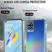 Richburg Back Cover For OppO A54 New CD Chrome Back Cover with Ring Logo Cut Pattern Electroplating Logo View | Slim Shockproof Cover Compatible with OppO A54 (Silver)-thumb1