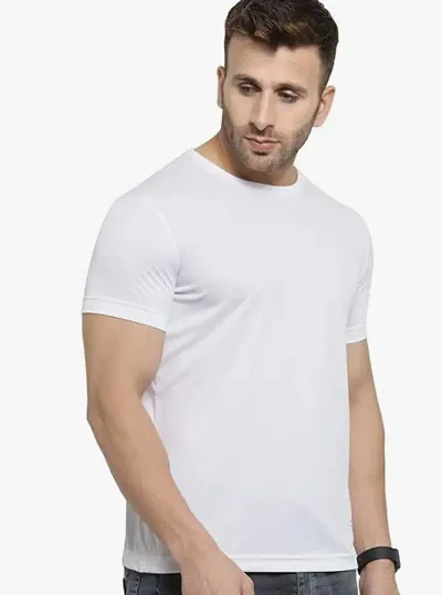 Sports Dri-Fit T-shirt for Mens | Premium Dri-Fit Plain Round Neck 130GSM Polyster T-Shirt for Boys | Men's Regular Fit Plain Sports Half Sleeve T-Shirt | Pack of 1