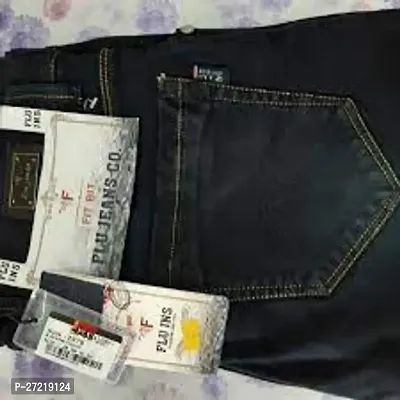 Stylish Black Denim Jeans For Men-thumb0