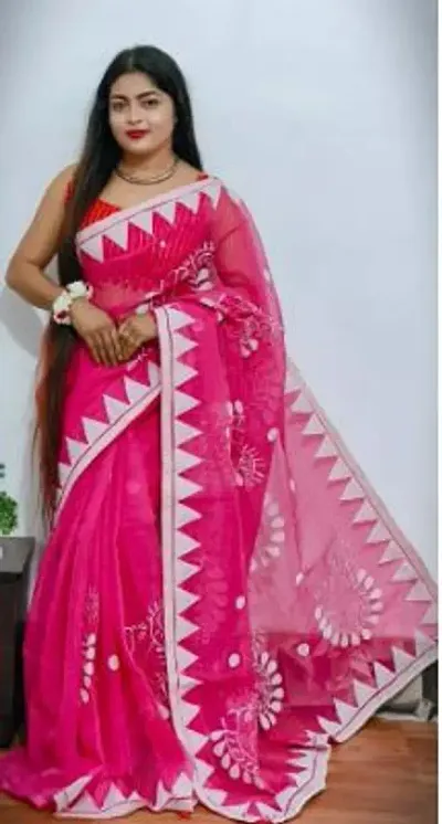 New In Cotton Silk Saree with Blouse piece 