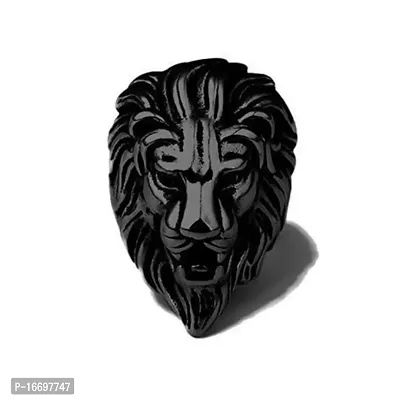 NEERAJYOTI Lion black ring-thumb0